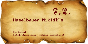 Haselbauer Miklós névjegykártya